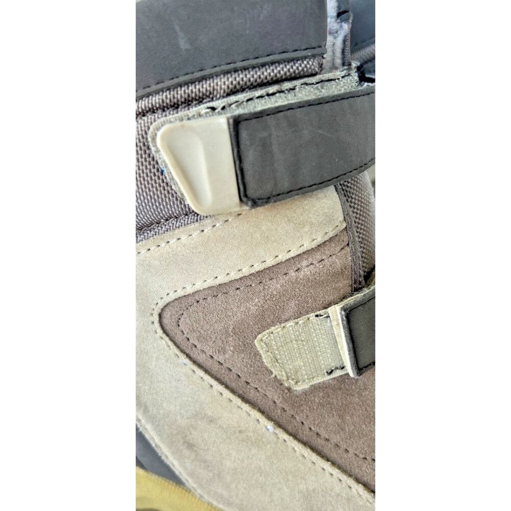 Columbia Nanuk Kids Winter Boots Brown Gray Insulated Hook & Loop Size 12 - Picture 9 of 11